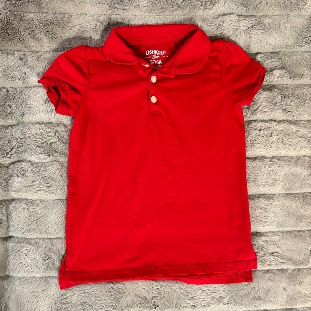 5T Osh Kosh B’Gosh Red Polo Shirt, Unisex - Picture 1 of 4